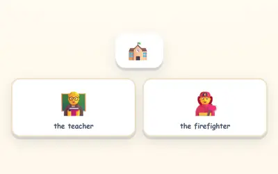 A school, and two answers: the teacher and the firefighter.