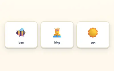 Pictures of a bee, a king and the sun.